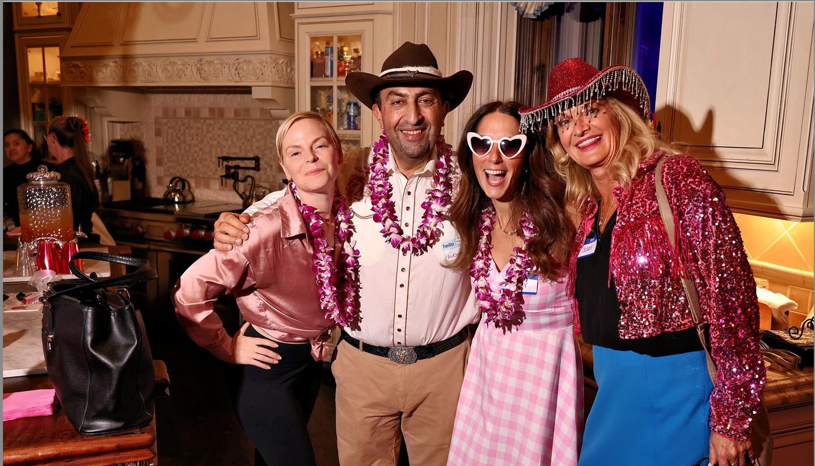 Guests posing together in themed costumes